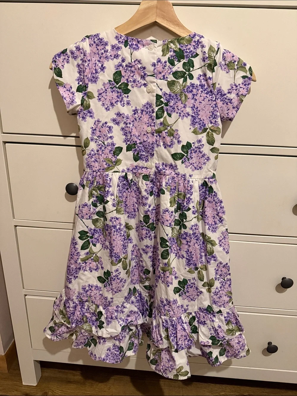 Gymboree White Dress with Lavender Floral Print